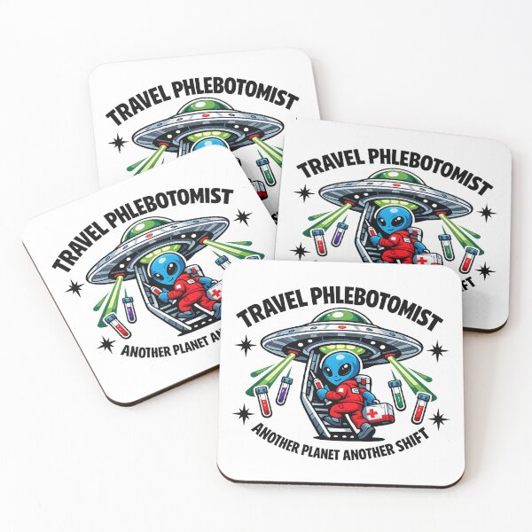 Item preview, Funny Horror Alien Phlebotomist UFO Meme Sticker – Sci Fi Travel Phleb Tech Gift for National Medical Laboratory Professionals Week designed and sold by ClinicalHubs.