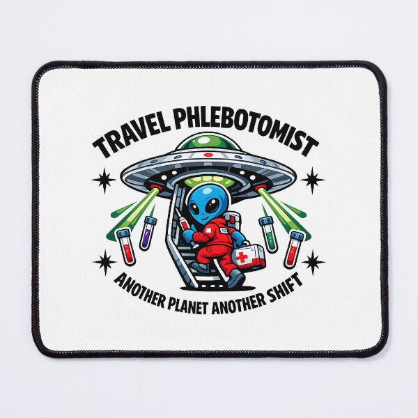 Item preview, Funny Horror Alien Phlebotomist UFO Meme Sticker – Sci Fi Travel Phleb Tech Gift for National Medical Laboratory Professionals Week designed and sold by ClinicalHubs.