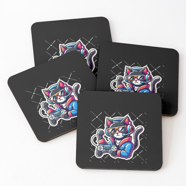 Item preview, Animales of Poste Gato Gamer - Cyberpunk Gaming Style designed and sold by AnyeloDesign.