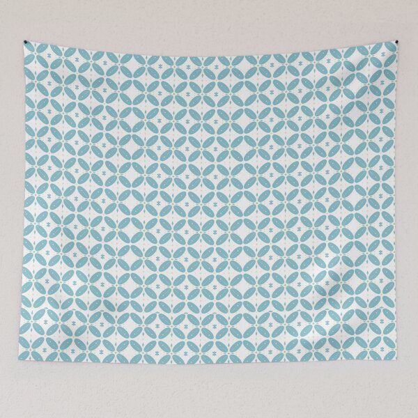 Item preview, Geometric Petal Floral Seamless Pattern – Sky Blue & Gold Delicate Tile Design designed and sold by Zaya_art.