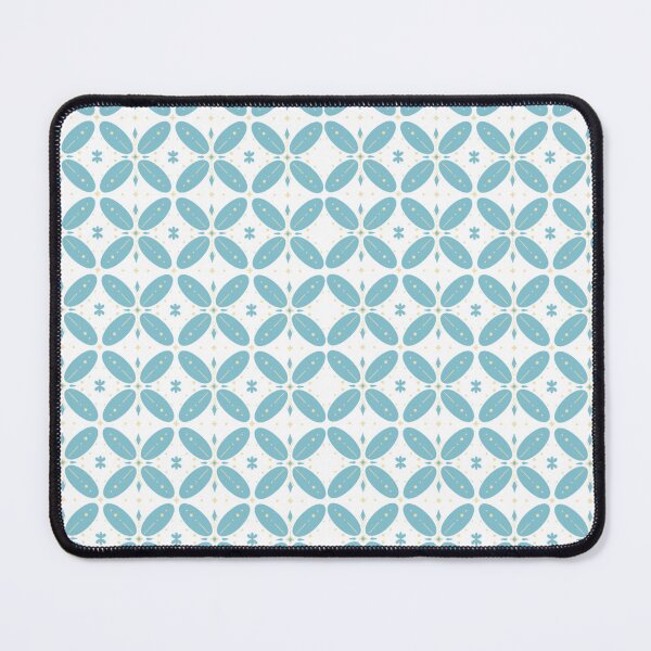 Item preview, Geometric Petal Floral Seamless Pattern – Sky Blue & Gold Delicate Tile Design designed and sold by Zaya_art.