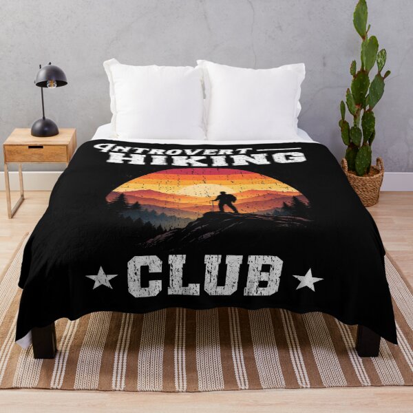 Item preview, Introvert Hiking Club - Vintage Mountain Sunset - Solo Hiker designed and sold by Jt41.