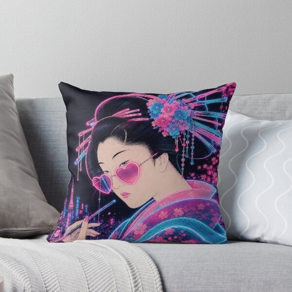 Aperçu de l'œuvre Rêves de geishas Neon Sakura créée et vendue par TOKYOSTUDIO.