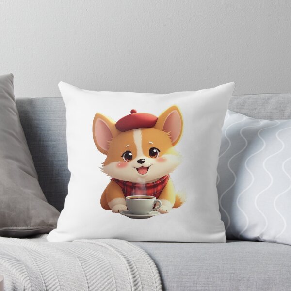 Item preview, Cute Corgi Puppy Barista — Kawaii Corgi with Coffee Cup Beret Funny Dog Lover Gift designed and sold by Amp6599.