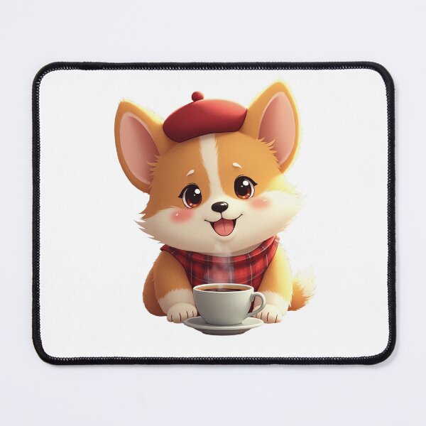 Item preview, Cute Corgi Puppy Barista — Kawaii Corgi with Coffee Cup Beret Funny Dog Lover Gift designed and sold by Amp6599.
