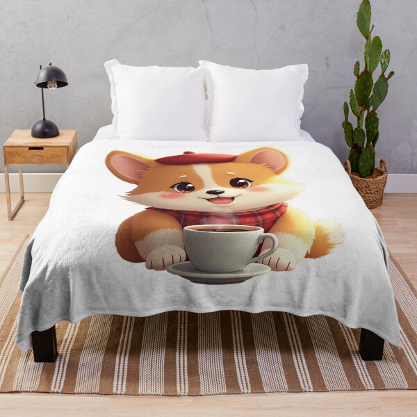 Item preview, Cute Corgi Puppy Barista — Kawaii Corgi with Coffee Cup Beret Funny Dog Lover Gift designed and sold by Amp6599.