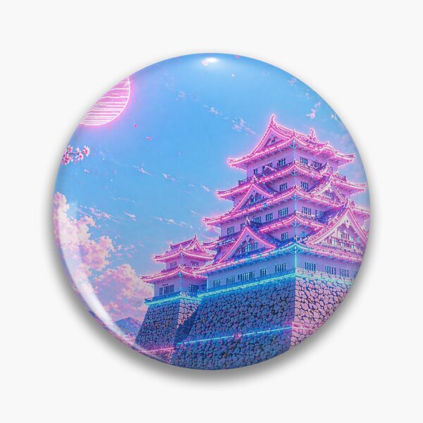 Item preview, Neon Sakura Castle Under Dream Sky designed and sold by TOKYOSTUDIO.