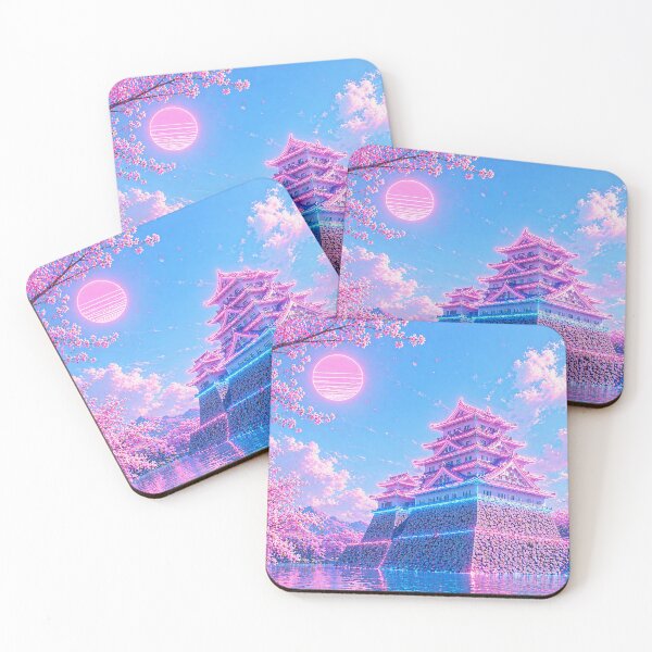 Item preview, Neon Sakura Castle Under Dream Sky designed and sold by TOKYOSTUDIO.