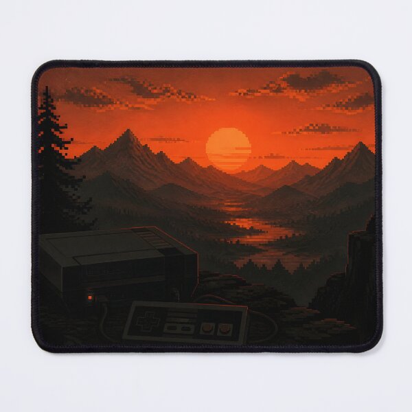 Item preview, Retro 8-bit Sunset Silhouette Gamer Dad designed and sold by Glitchart66.