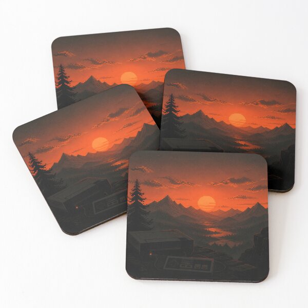 Item preview, Retro 8-bit Sunset Silhouette Gamer Dad designed and sold by Glitchart66.