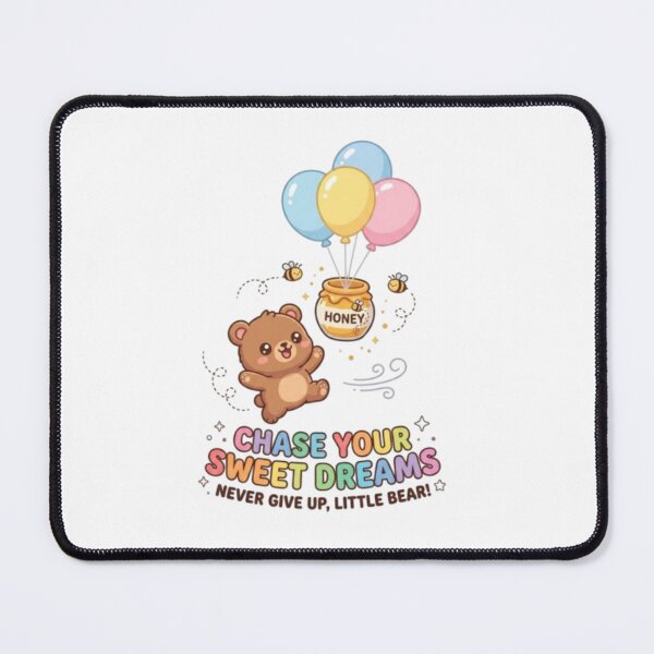 Item preview, Chase Your Sweet Dreams - Cute Teddy Bear with Honey Pot and Balloons Nursery Art designed and sold by thazinart.