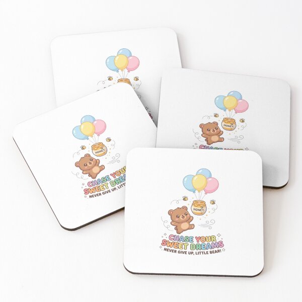 Item preview, Chase Your Sweet Dreams - Cute Teddy Bear with Honey Pot and Balloons Nursery Art designed and sold by thazinart.
