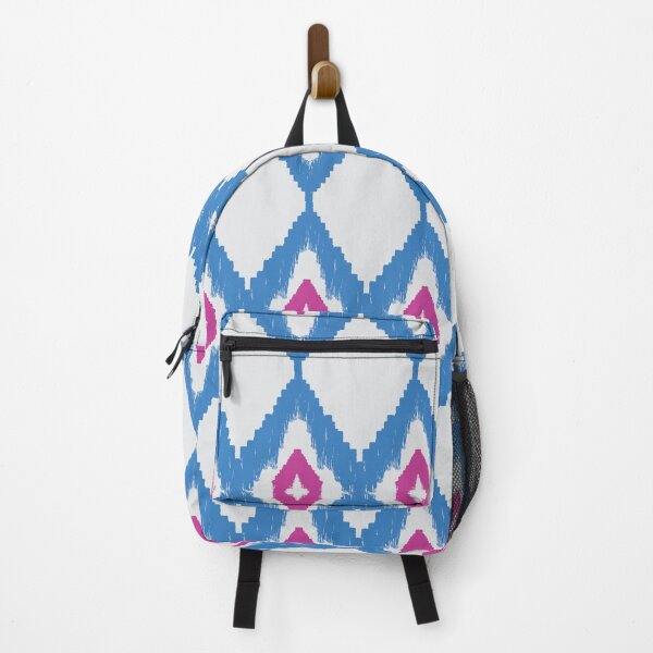 Item preview, Abstract Geometric Ikat Seamless Pattern in Blue and Pink Ethnic Textile Background designed and sold by Ei-Ei.