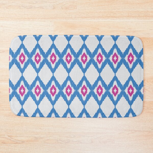 Item preview, Abstract Geometric Ikat Seamless Pattern in Blue and Pink Ethnic Textile Background designed and sold by EiArtist.