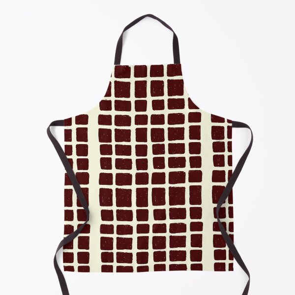 Item preview, Dark Mahogany Hand-Drawn Grid Pattern - Minimalist Boho Home Decor designed and sold by UniqueDesign751.