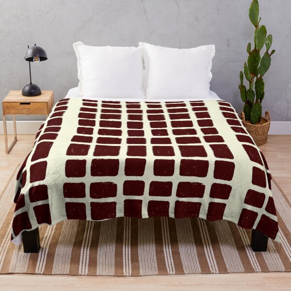 Item preview, Dark Mahogany Hand-Drawn Grid Pattern - Minimalist Boho Home Decor designed and sold by UniqueDesign751.