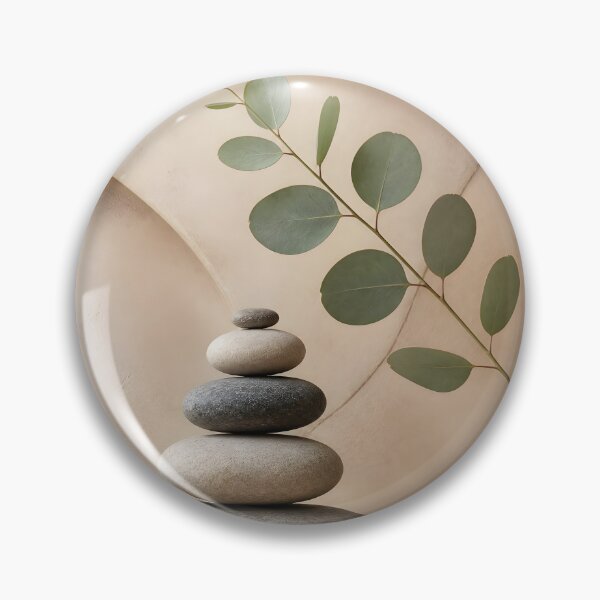 Item preview, Japandi Zen Stones and Warm Eucalyptus Minimalist designed and sold by Glitchart66.