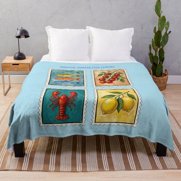 Item preview, Langosta, tomate, pescado, limones, estilo retro designed and sold by hurmerinta.