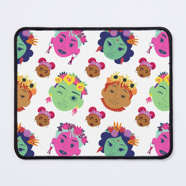 Item preview, Colorful Abstract Women Faces Seamless Pattern Design designed and sold by NadDot.