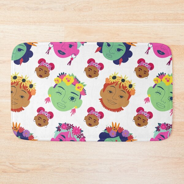 Item preview, Colorful Abstract Women Faces Seamless Pattern Design designed and sold by NadDot.