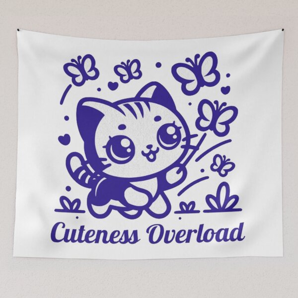 Item preview, Kawaii Kitten Cuteness Overload - Anime Cat & Butterflies designed and sold by GenZFashion000.