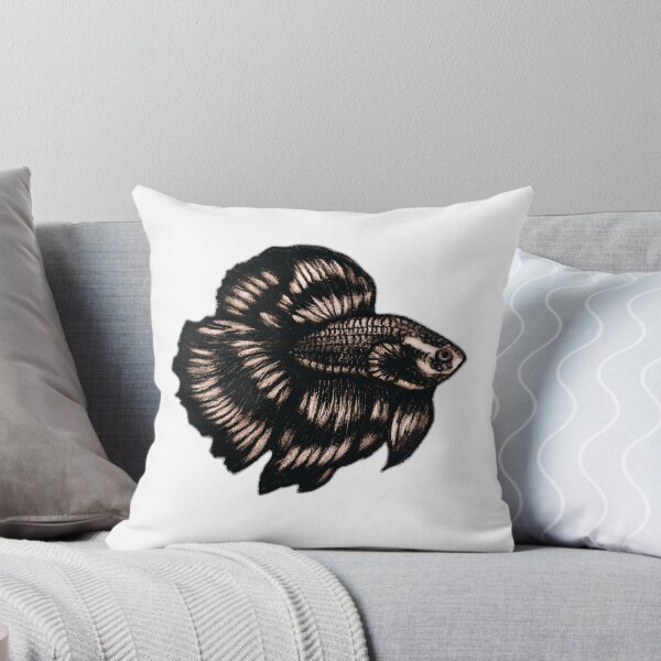 Item preview, Betta Fish Charcoal Drawing - Elegant Fighting Fish Fine Art designed and sold by Lauretius.