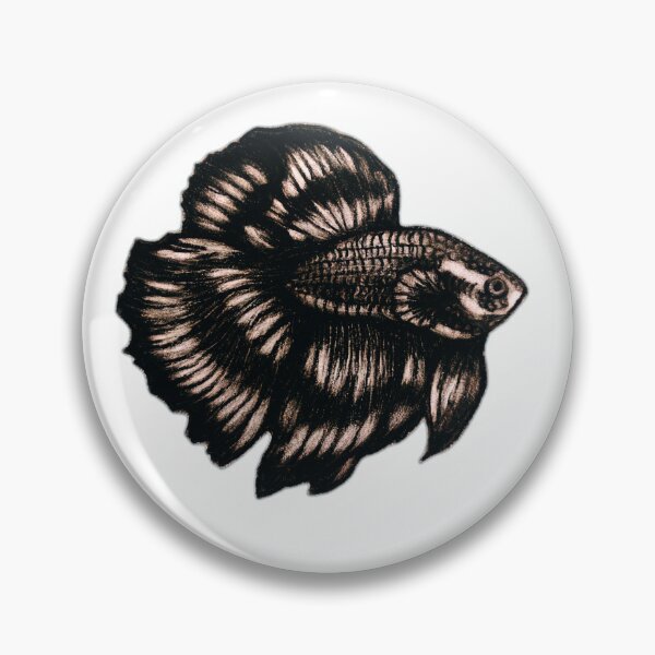 Item preview, Betta Fish Charcoal Drawing - Elegant Fighting Fish Fine Art designed and sold by Lauretius.