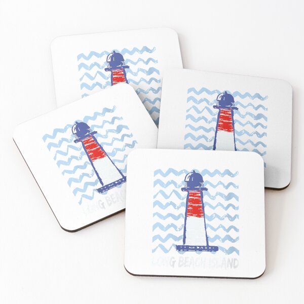 Item preview, Womens Barnegat Lighthouse Long Beach Island On Waves Background V-Neck T-Shirt designed and sold by kevincuellar.