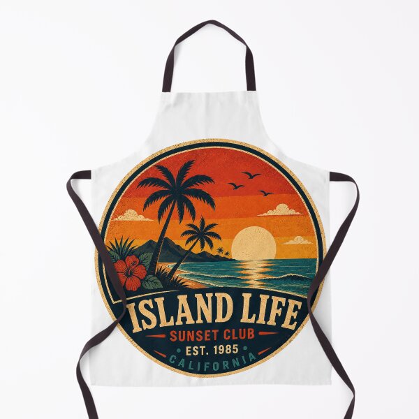 Artikelvorschau, ISLAND LIFE Retro-Abzeichen – Vintage-Küstenmotiv entworfen und verkauft von Mac Sketches.