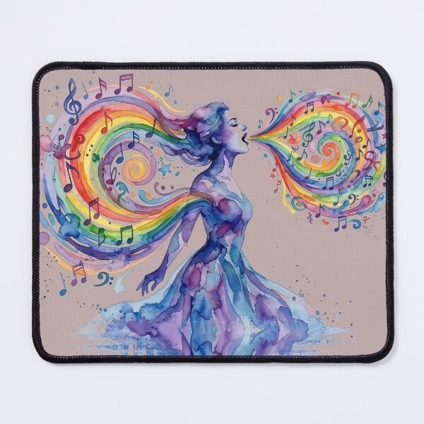Item preview, Melody of Colors: Rainbow Watercolor Singer Art designed and sold by Style-InkPulse.