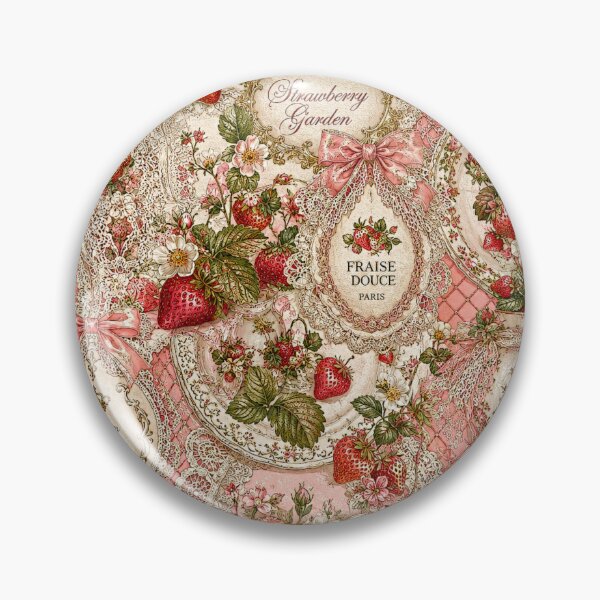 Item preview, Strawberry Garden | Fraise Douce Paris Textile Art designed and sold by LuxuryApparels.