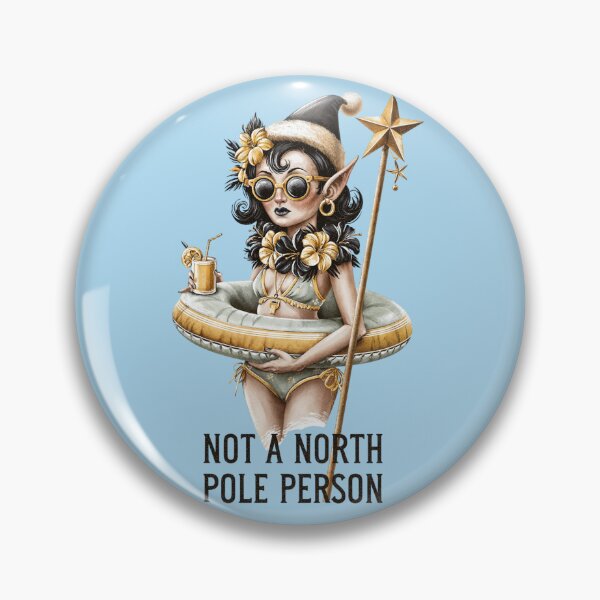 Item preview, Not A North Pole Person Funny Christmas Beach Elf Retro Holiday Illustration designed and sold by Anastasiia Yurevych.