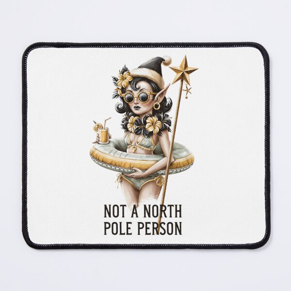 Item preview, Not A North Pole Person Funny Christmas Beach Elf Retro Holiday Illustration designed and sold by Anastasiia Yurevych.