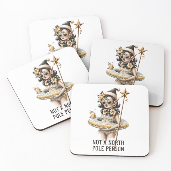 Item preview, Not A North Pole Person Funny Christmas Beach Elf Retro Holiday Illustration designed and sold by Anastasiia Yurevych.