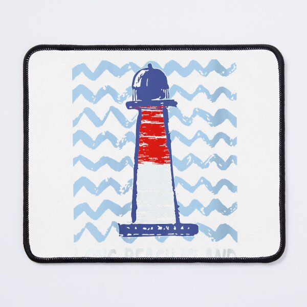 Item preview, Womens Barnegat Lighthouse Long Beach Island On Waves Background V-Neck T-Shirt designed and sold by kevincuellar.