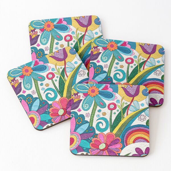 Item preview, Retro 1960's Hippie Colorful Floral Art Psychedelic Designs designed and sold by DEC02.