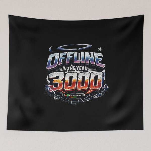 Item preview, Offline in the Year 3000 – Futuristic Cyberpunk Retro T-Shirt Design designed and sold by XxZainStylexX.