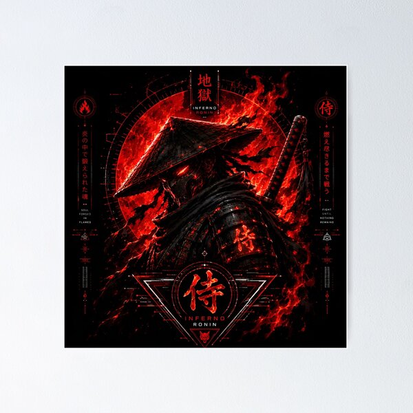 Item preview, INFERNO RONIN – Flame Shadow Samurai designed and sold by RiteshCenter.