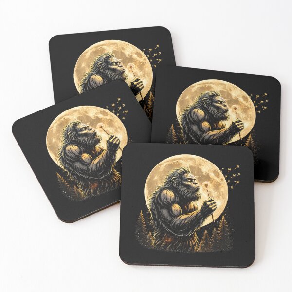 Item preview, Mystical Bigfoot Blowing Dandelion Moon Design designed and sold by LunaMagicStudio.