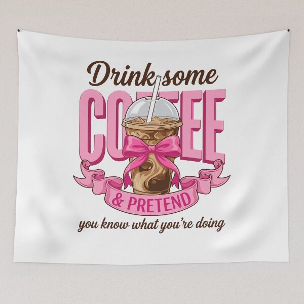 Item preview, Funny Preppy Iced Coffee Pink Bow Quote designed and sold by KroghDs.