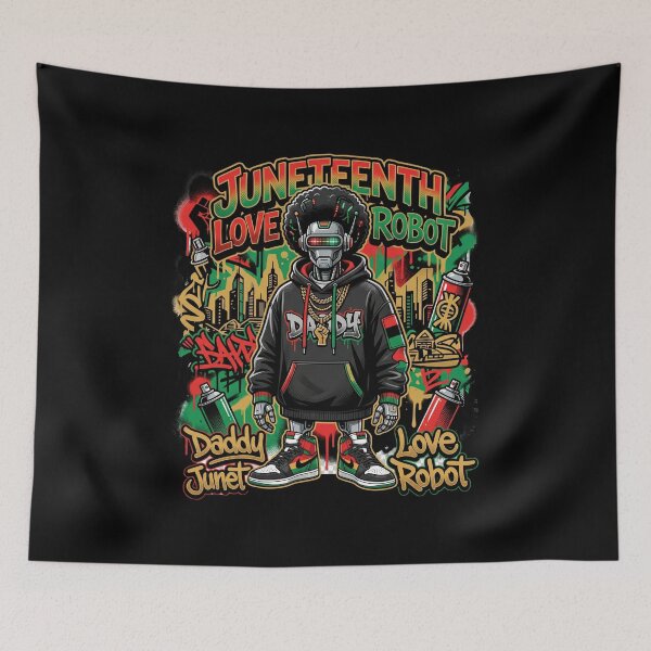 Item preview, Daddy Juneteenth Love Robot Urban Graffiti Streetwear Design for Black Culture and Freedom Pride designed and sold by Im-Ara.
