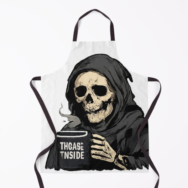 Item preview, Grim Reaper Drinking Coffee Illustration designed and sold by Red66circle.