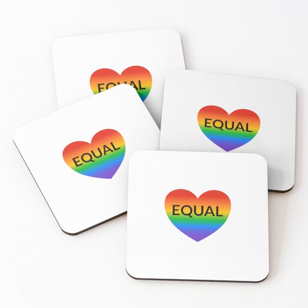 Item preview, Pride EQUAL  on gradient rainbow heart designed and sold by Inspirationmotivation.
