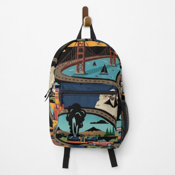 Item preview, Vintage USA Landmarks Road Trip Map Illustration designed and sold by M.Store.