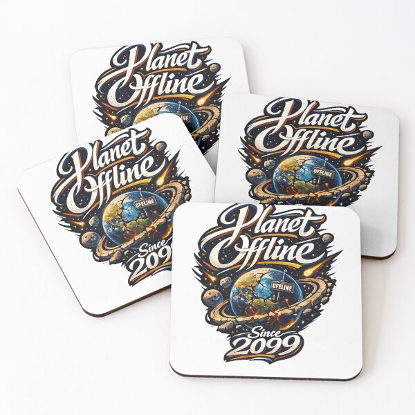 Item preview, Planet Offline Since 2099 Retro Space Calligraphy T-Shirt designed and sold by XxZainStylexX.