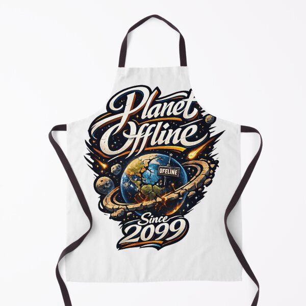Item preview, Planet Offline Since 2099 Retro Space Calligraphy T-Shirt designed and sold by XxZainStylexX.