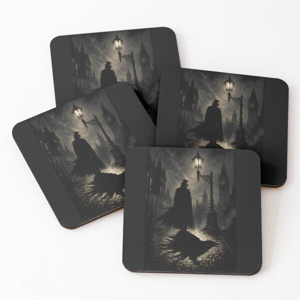 Item preview, The Cloaked Figure | Victorian London Noir Raven Shadow Gothic Art designed and sold by Studio77-Gothic.