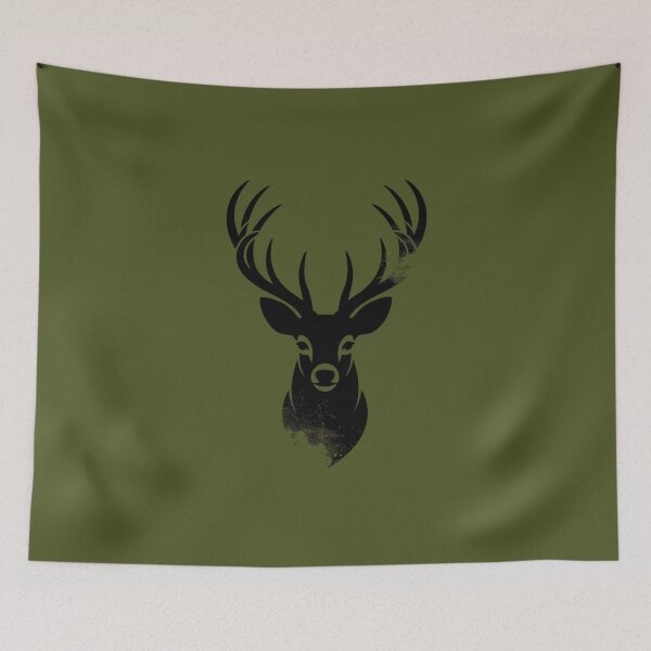 Item preview, Majestic Deer Head Silhouette | Rustic Stag Antler Minimalist Design designed and sold by Negisandeep studio.