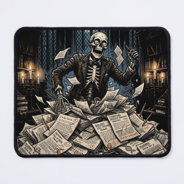 Item preview, Grading Papers Raises The Dead Funny Skeleton Teacher designed and sold by printedartgoods.