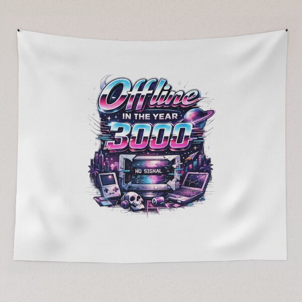 Item preview, Offline in the Year 3000 – Retro Futuristic Y2K Cyberpunk Design designed and sold by XxZainStylexX.